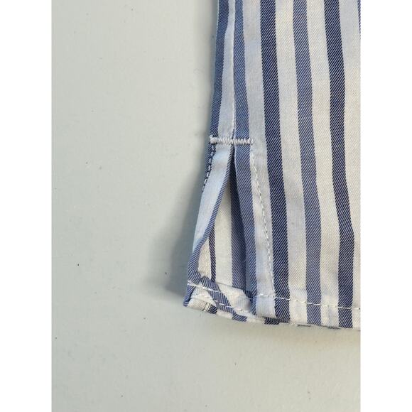 Everlane NWOT Blue White Striped Button-Down Top 3/4 Sleeves Casual Comfort L - Picture 4 of 7